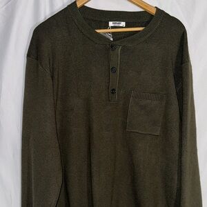 Gourmet Men's Dark Green Long Sleeve Henley